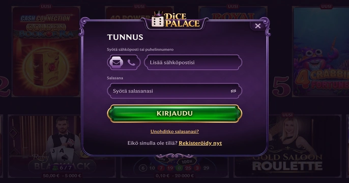 DicePalace Login